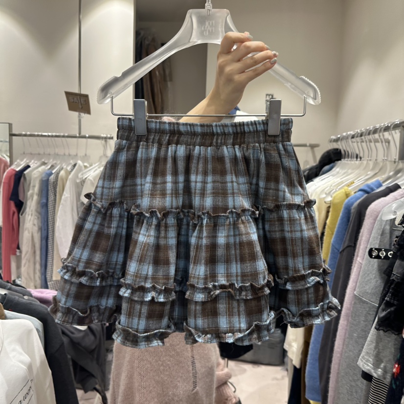 MIMME韓國代購㊣女裝新款休閑時尚人氣推薦真品25秋冬裙褲格紋MIMME裙褲
