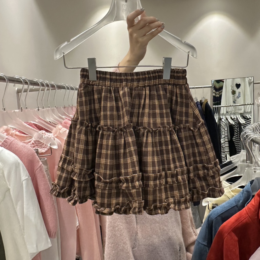 MIMME韓國代購㊣女裝新款休閑時尚人氣推薦真品25秋冬裙褲格紋MIMME裙褲圖色2