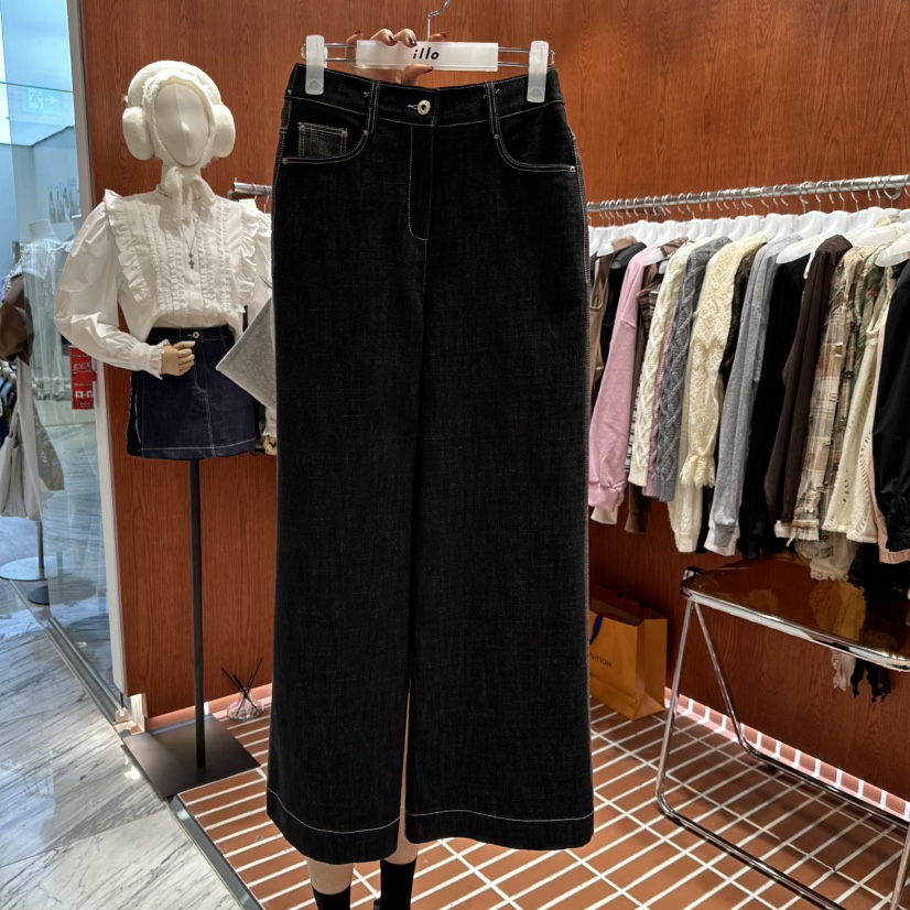 ILLO東大門㊣直郵女士新品人氣休閑推薦熱賣25秋冬職業牛仔褲ILLO牛仔褲圖色2黑色