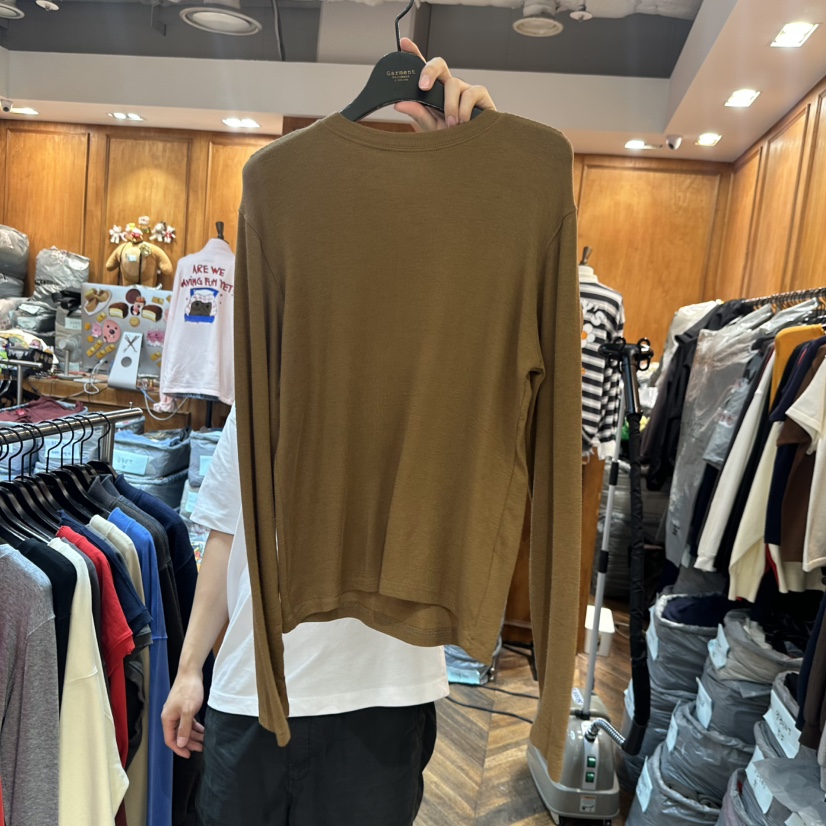 GARMENT-P東大門㊣代購女裝新品人氣推薦休閑長袖T恤天絲羊毛GARMENT長袖T恤圖色3