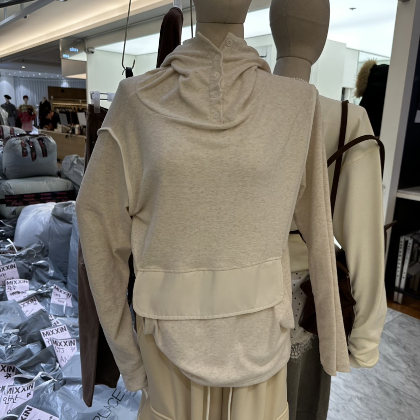 MIXXIN東大門㊣直郵女士新品休閑時尚職業人氣真品長袖T恤連帽MIXXIN長袖T恤圖色5燕麥色