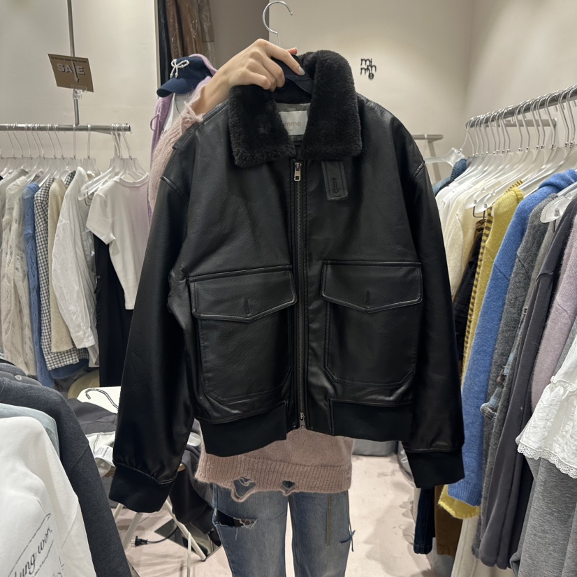 MIMME東大門㊣代購女裝新款真品推薦休閑職業人氣熱賣夾克皮革MIMME夾克圖色2