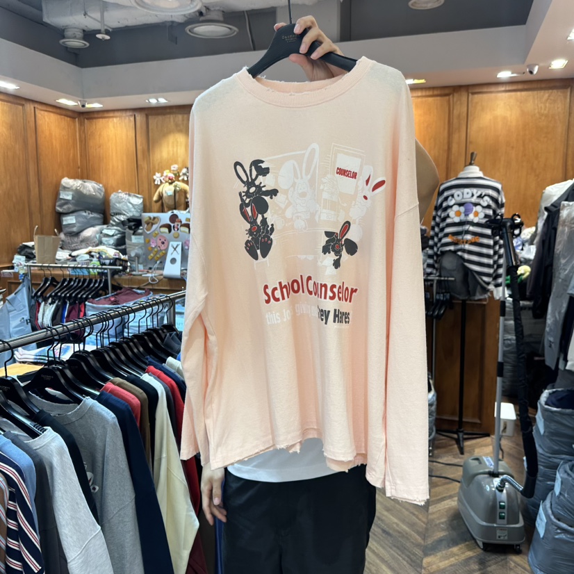 GARMENT-P韓國代購㊣女裝新款熱賣真品時尚職業長袖T恤兔子GARMENT長袖T恤