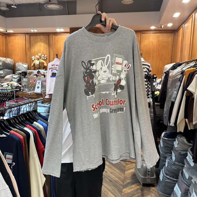 GARMENT-P韓國代購㊣女裝新款熱賣真品時尚職業長袖T恤兔子GARMENT長袖T恤圖色2