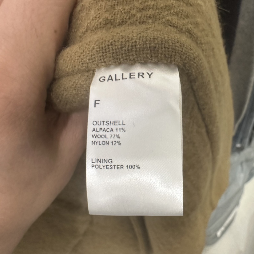 GALLERY-P韓國直郵㊣女裝新品人氣熱賣25秋冬中長款大衣羊駝毛GALLERY中長款大衣