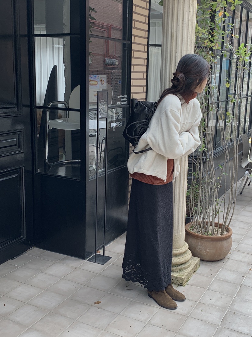 LOGARDEN韓國直郵㊣女裝新款真品時尚休閑25秋冬推薦人氣長裙LO GARDEN長裙