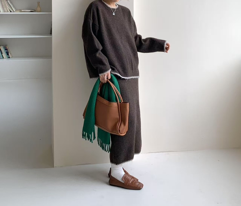 CRONG東大門㊣實拍女士新品休閑時尚熱賣職業推薦25秋冬套裝寬松CRONG套裝