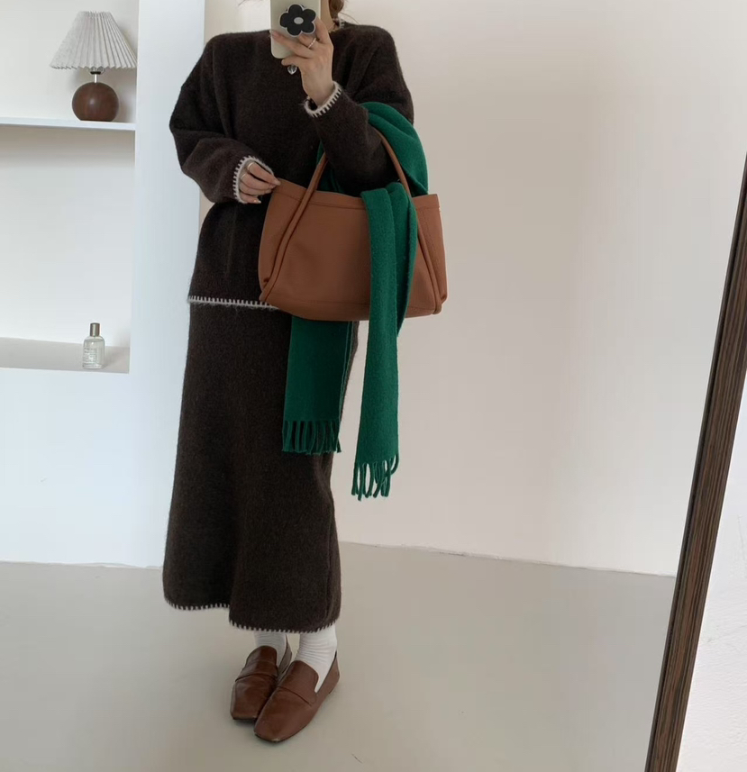 CRONG東大門㊣實拍女士新品休閑時尚熱賣職業推薦25秋冬套裝寬松CRONG套裝
