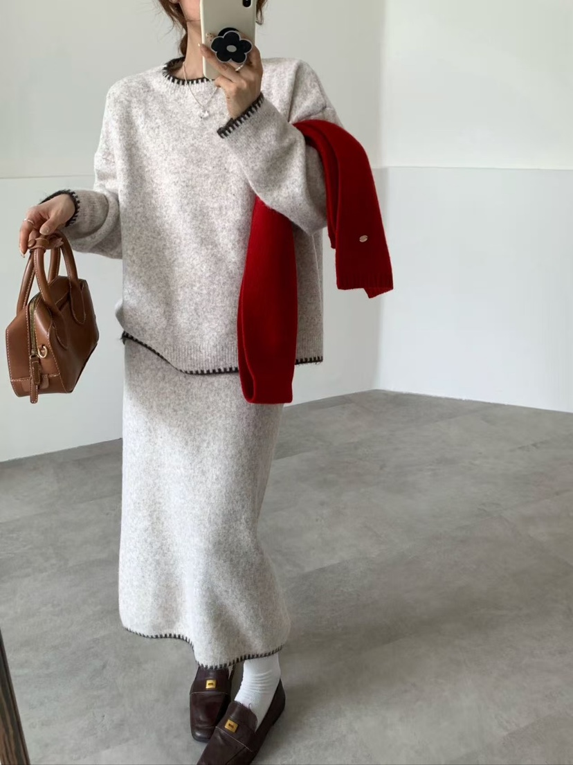 CRONG東大門㊣實拍女士新品休閑時尚熱賣職業推薦25秋冬套裝寬松CRONG套裝圖色2