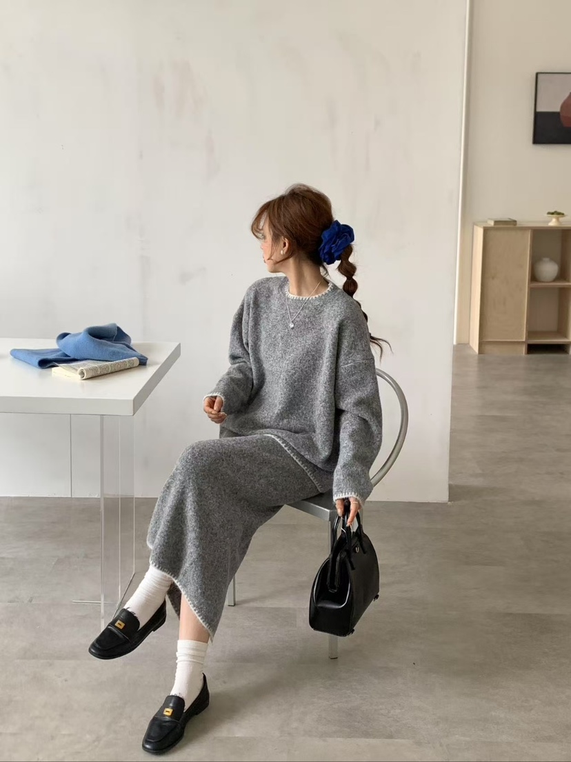 CRONG東大門㊣實拍女士新品休閑時尚熱賣職業推薦25秋冬套裝寬松CRONG套裝圖色3