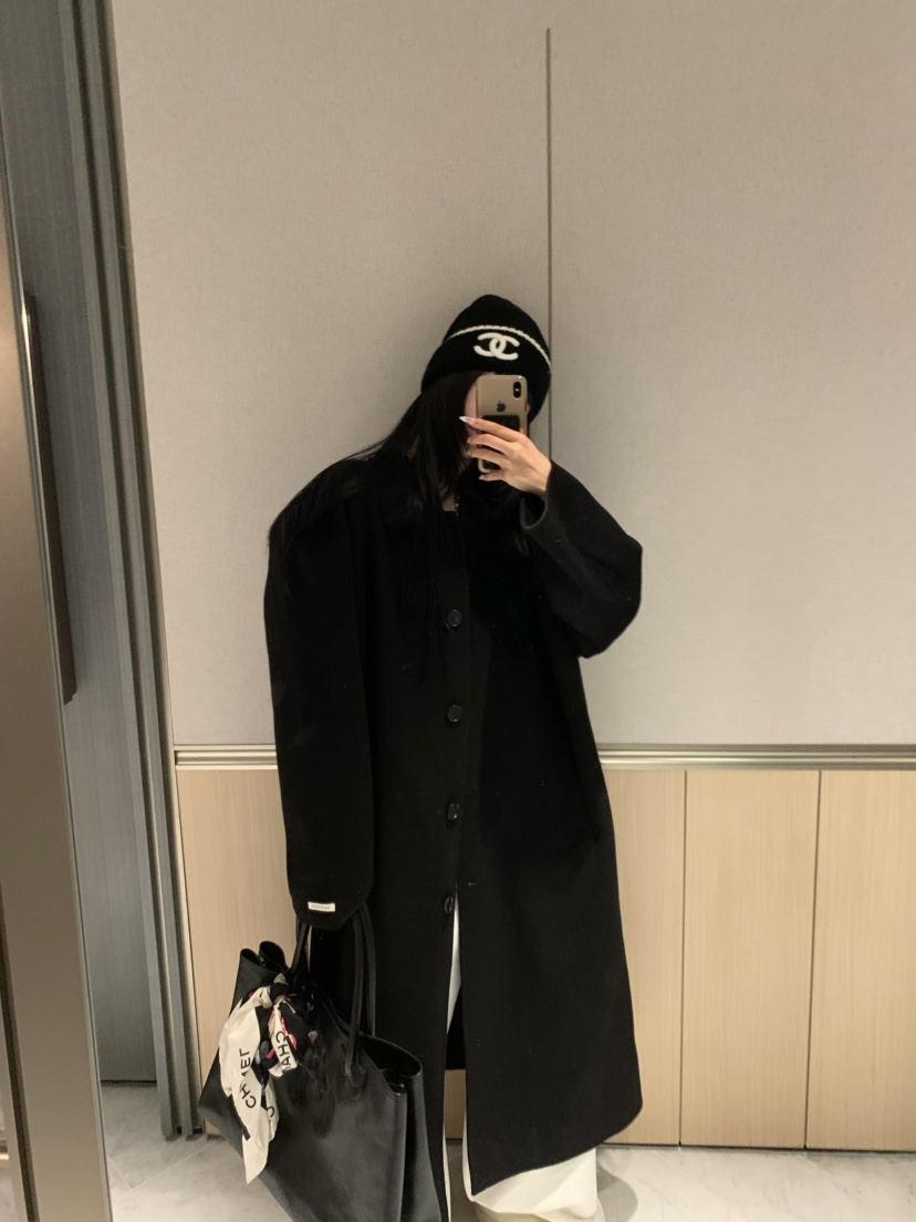 VIRKIN東大門㊣代購女裝新款25秋冬休閑中長款大衣手工制作VIRKIN中長款大衣