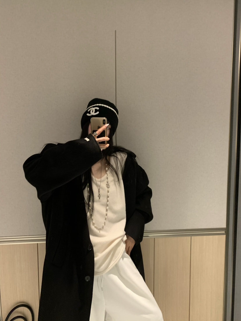 VIRKIN東大門㊣代購女裝新款25秋冬休閑中長款大衣手工制作VIRKIN中長款大衣