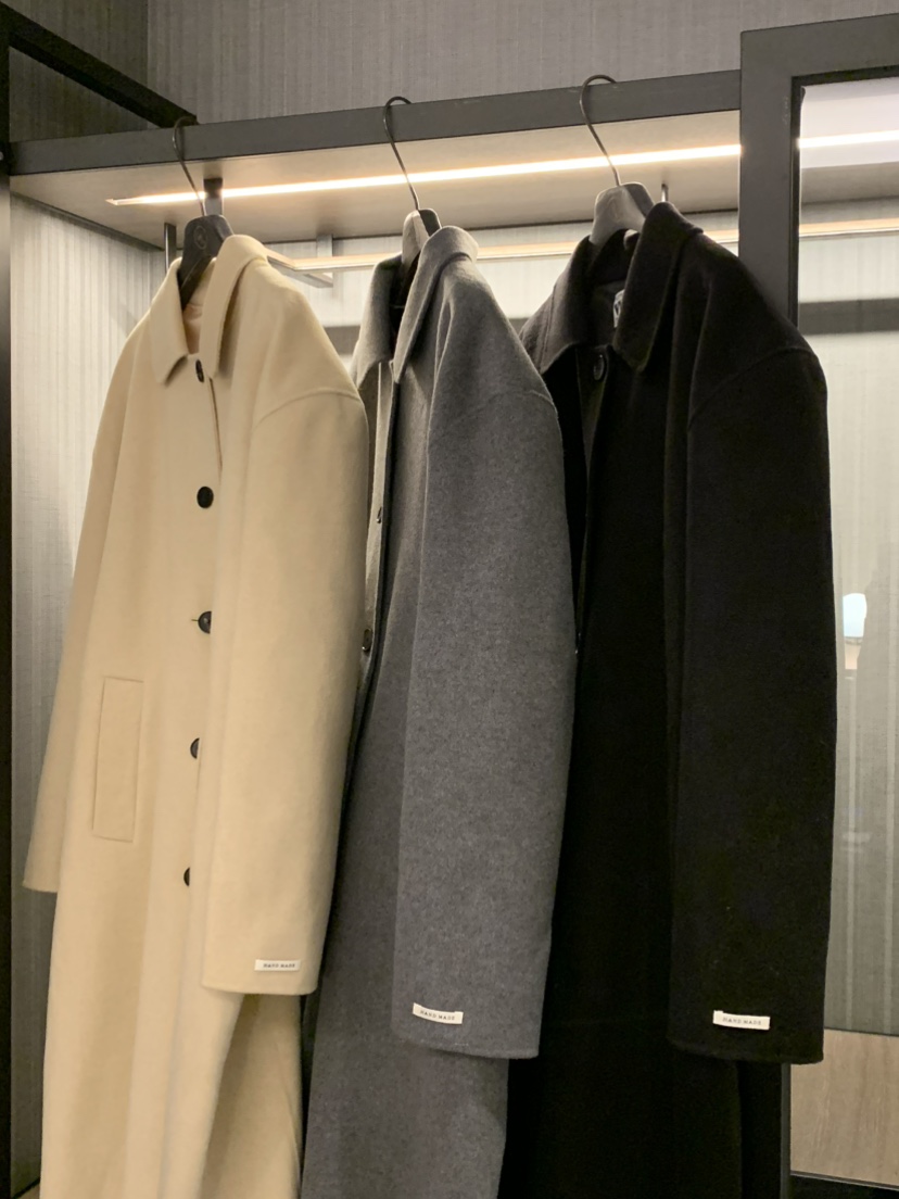 VIRKIN東大門㊣代購女裝新款25秋冬休閑中長款大衣手工制作VIRKIN中長款大衣