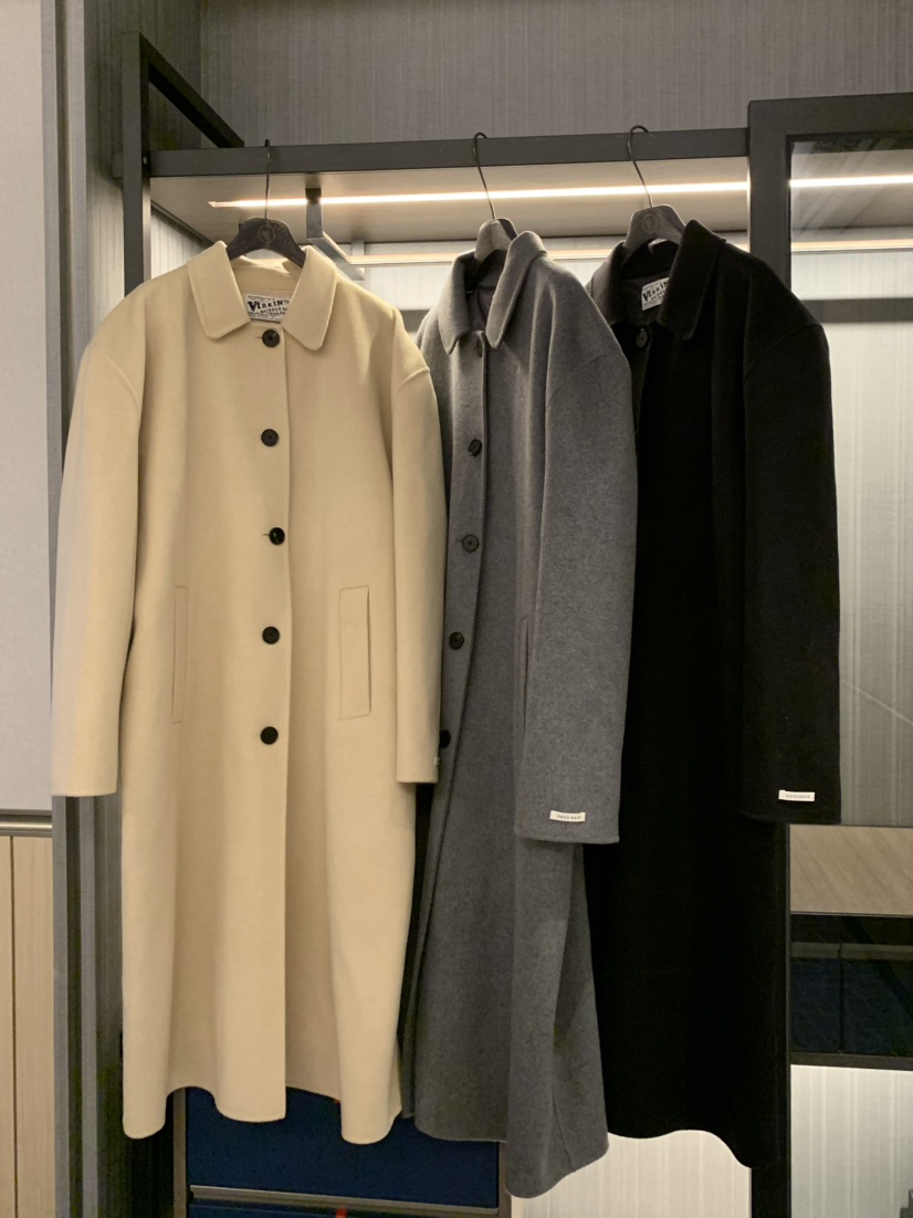 VIRKIN東大門㊣代購女裝新款25秋冬休閑中長款大衣手工制作VIRKIN中長款大衣