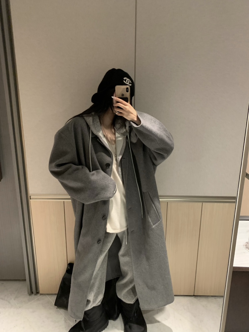 VIRKIN東大門㊣代購女裝新款25秋冬休閑中長款大衣手工制作VIRKIN中長款大衣圖色2
