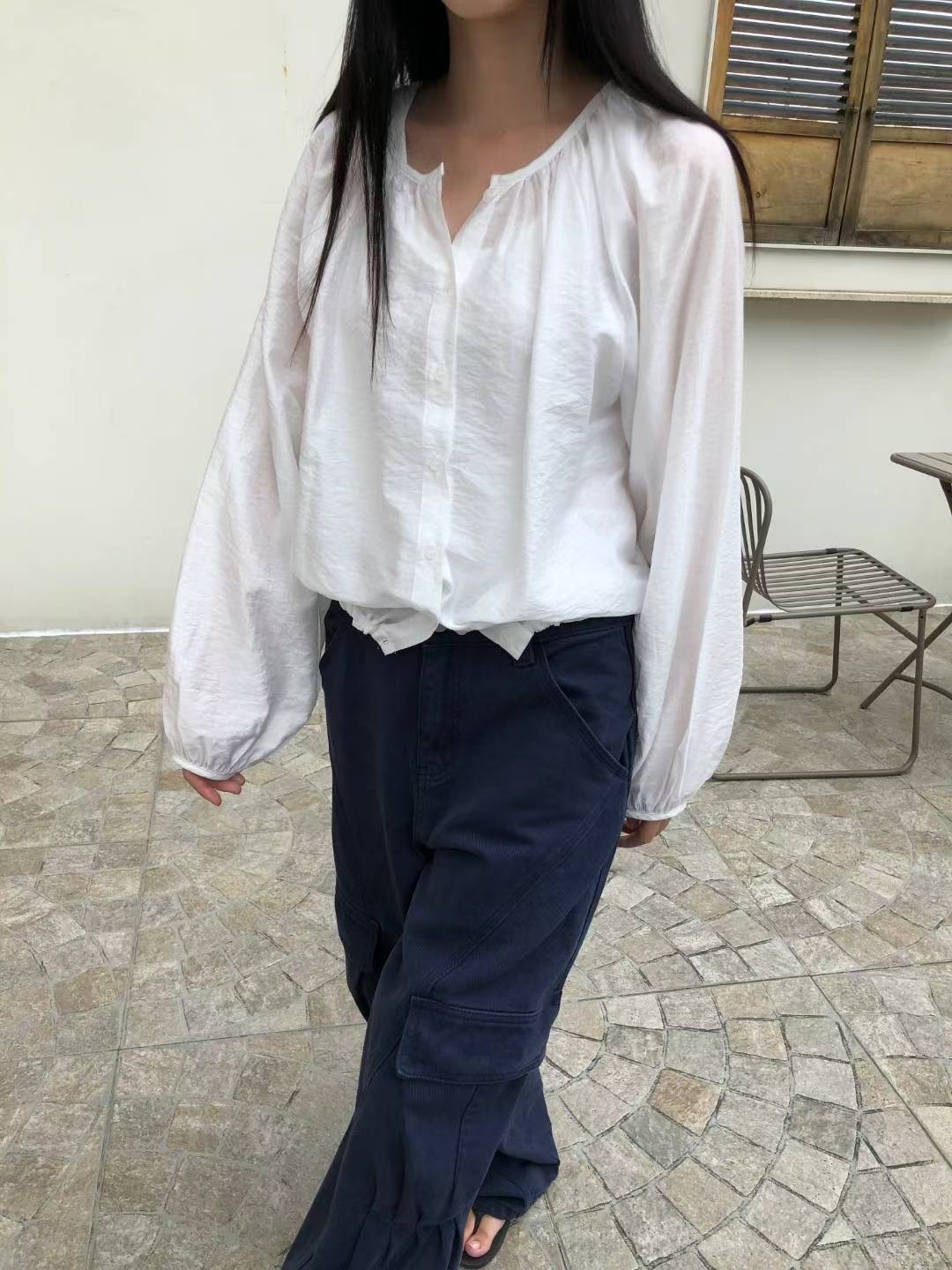 M.STORY韓國直郵㊣女裝新品熱賣時尚人氣25秋冬襯衫蕾絲衫M.STORY襯衫/蕾絲衫圖色2