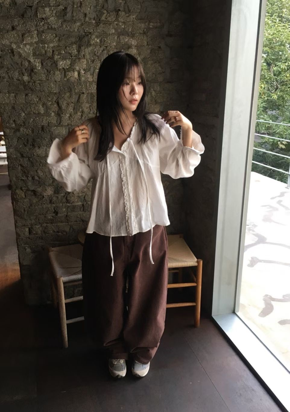 LOVEMEMORE東大門㊣實拍女裝新款人氣職業25秋冬襯衫蕾絲衫LOVEMEMORE襯衫/蕾絲衫