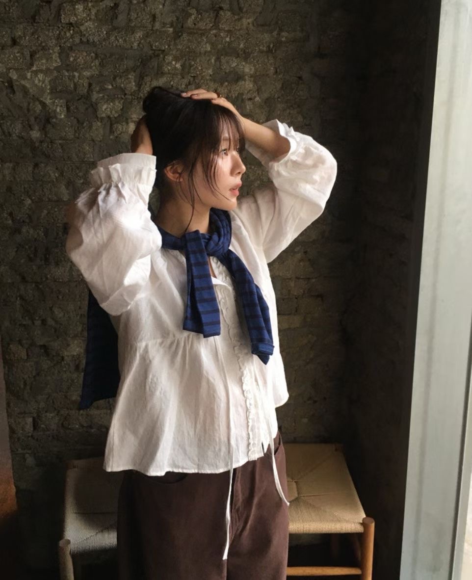 LOVEMEMORE東大門㊣實拍女裝新款人氣職業25秋冬襯衫蕾絲衫LOVEMEMORE襯衫/蕾絲衫