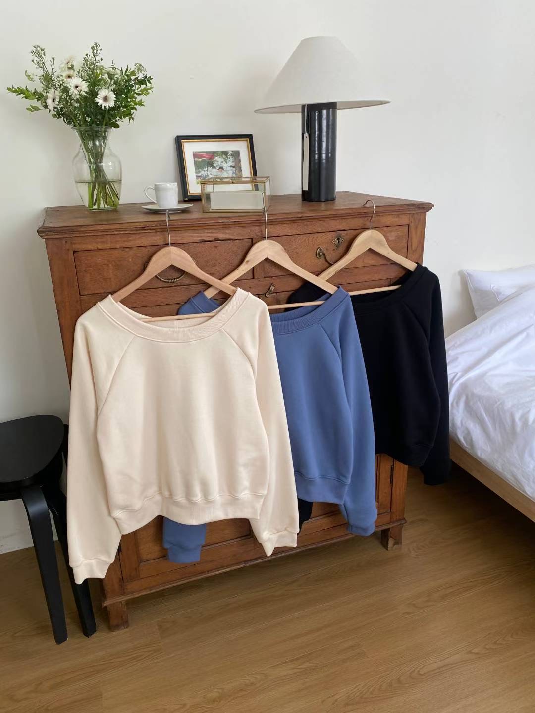 M.STORY韓國代購㊣女裝新品25秋冬時尚休閑人氣熱賣衛衣船領M.STORY衛衣