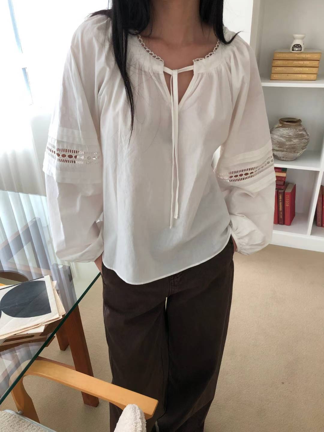 M.STORY東大門㊣實拍女士新品時尚真品推薦休閑襯衫蕾絲衫M.STORY襯衫/蕾絲衫