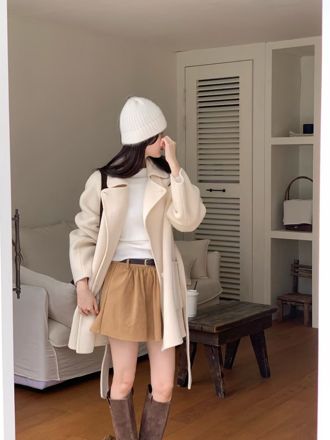 LOVEMEMORE東大門㊣直郵女裝新品人氣時尚職業熱賣中長款大衣LOVEMEMORE中長款大衣