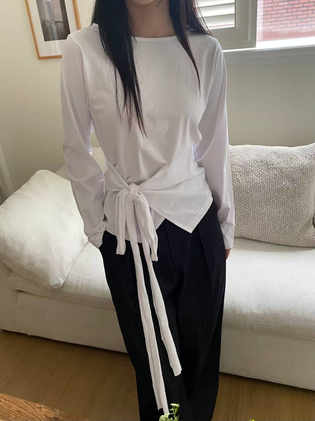M.STORY韓國直郵㊣女裝新款職業人氣時尚25秋冬真品長袖T恤M.STORY長袖T恤圖色2