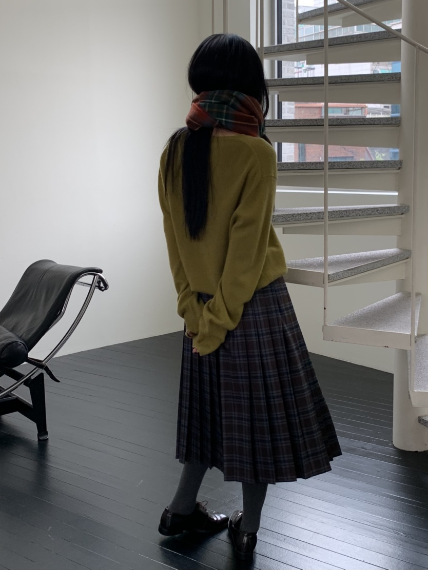 MURMUR東大門㊣直郵女裝新款推薦時尚真品職業25秋冬長裙褶皺MURMUR長裙
