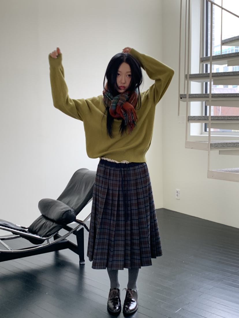 MURMUR東大門㊣直郵女裝新款推薦時尚真品職業25秋冬長裙褶皺MURMUR長裙