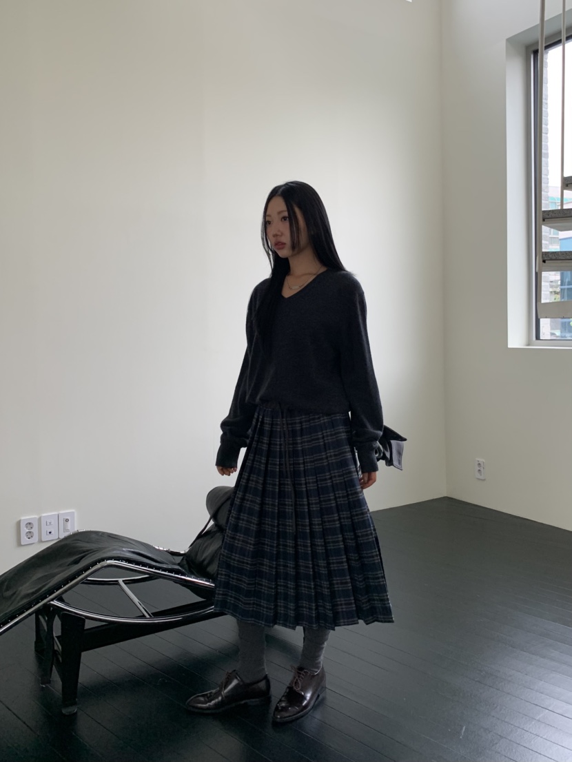 MURMUR東大門㊣直郵女裝新款推薦時尚真品職業25秋冬長裙褶皺MURMUR長裙