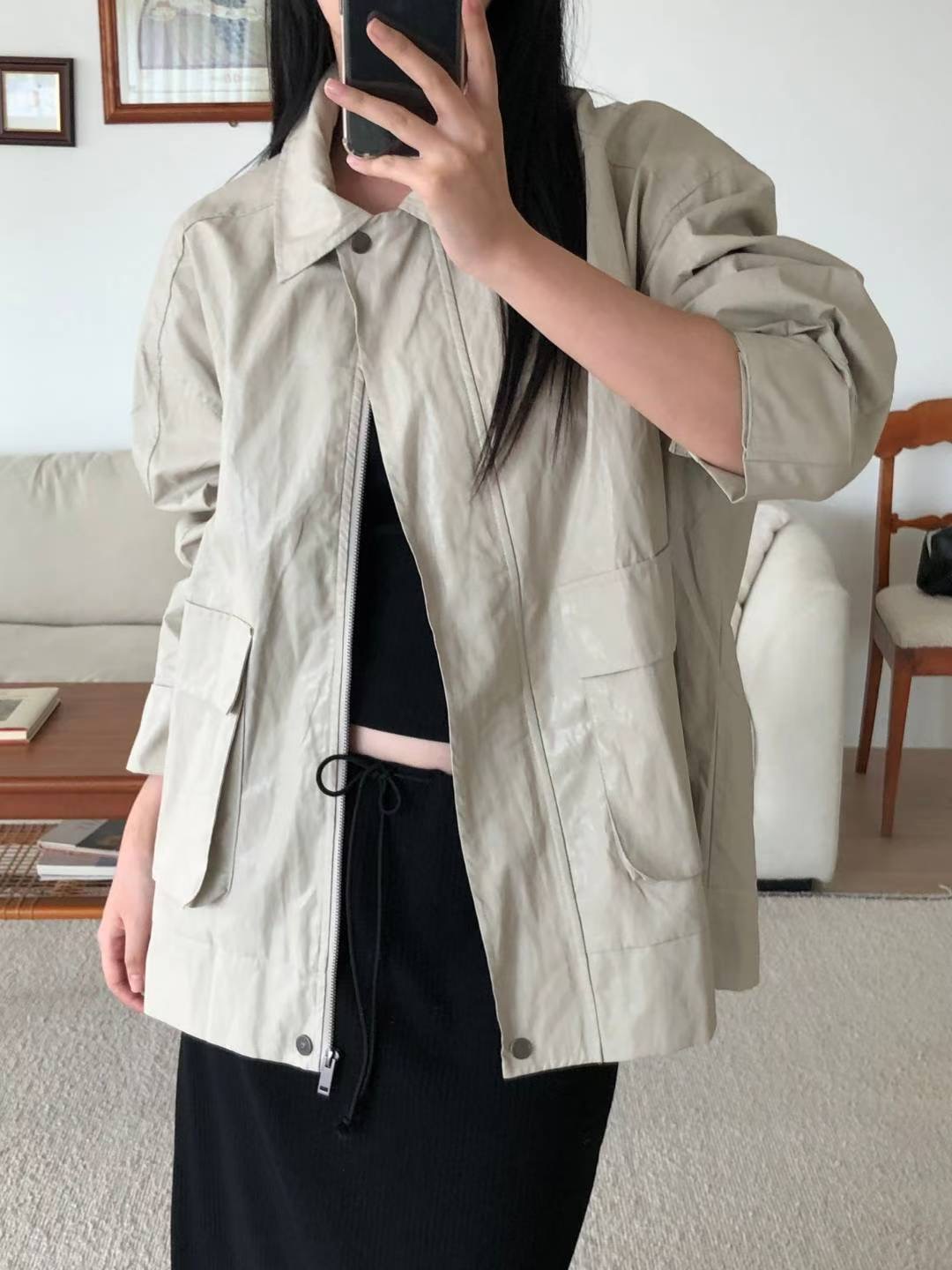 M.STORY東大門㊣實拍女裝新品25秋冬休閑職業熱賣夾克皮革M.STORY夾克