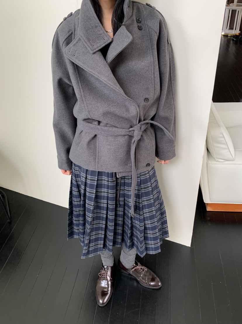 MURMUR韓國代購㊣女裝新品熱賣真品休閑職業時尚推薦短款大衣MURMUR短款大衣