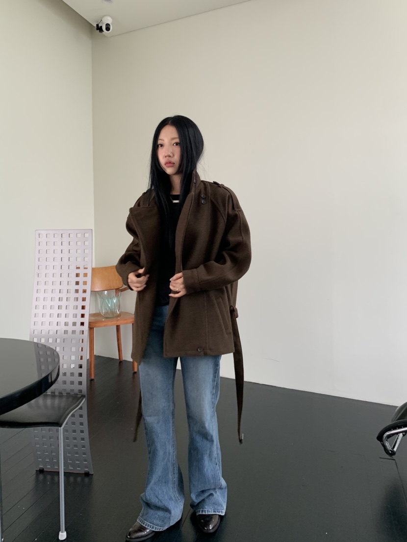 MURMUR韓國代購㊣女裝新品熱賣真品休閑職業時尚推薦短款大衣MURMUR短款大衣