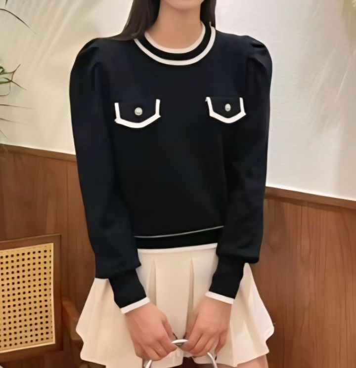 RICO東大門㊣實拍女裝新款時尚人氣熱賣職業針織衫紐扣連帽bling bling/RICO針織衫