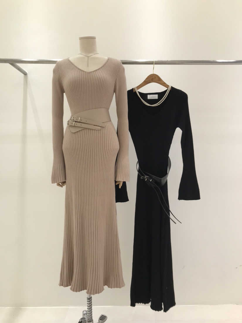 KC MARKET韓國代購㊣女裝新品25秋冬人氣休閑熱賣連衣裙腰帶KC MARKET連衣裙