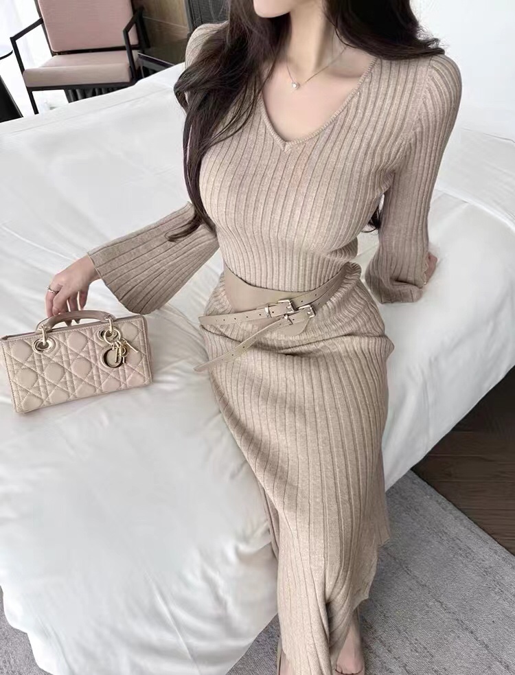 KC MARKET韓國代購㊣女裝新品25秋冬人氣休閑熱賣連衣裙腰帶KC MARKET連衣裙