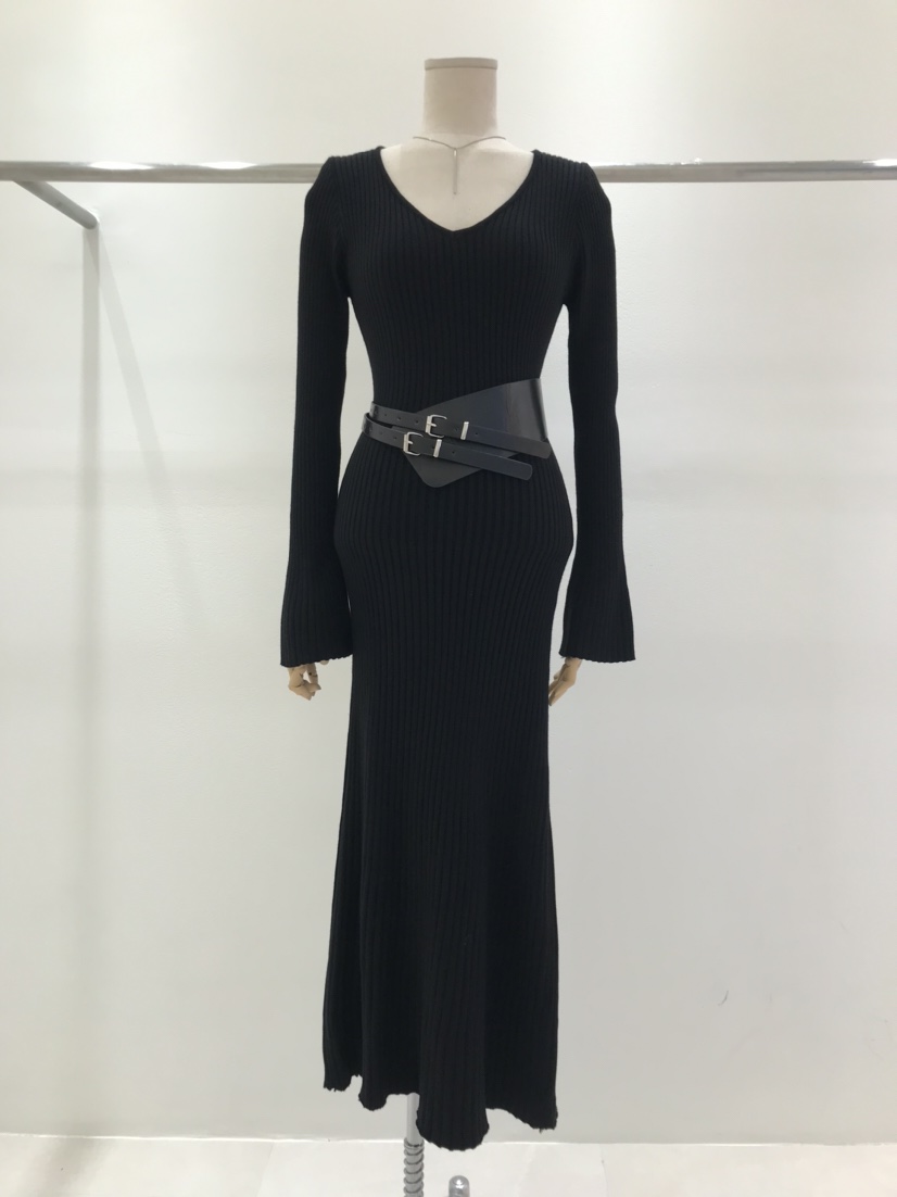 KC MARKET韓國代購㊣女裝新品25秋冬人氣休閑熱賣連衣裙腰帶KC MARKET連衣裙