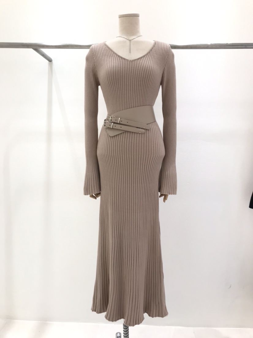 KC MARKET韓國代購㊣女裝新品25秋冬人氣休閑熱賣連衣裙腰帶KC MARKET連衣裙圖色2