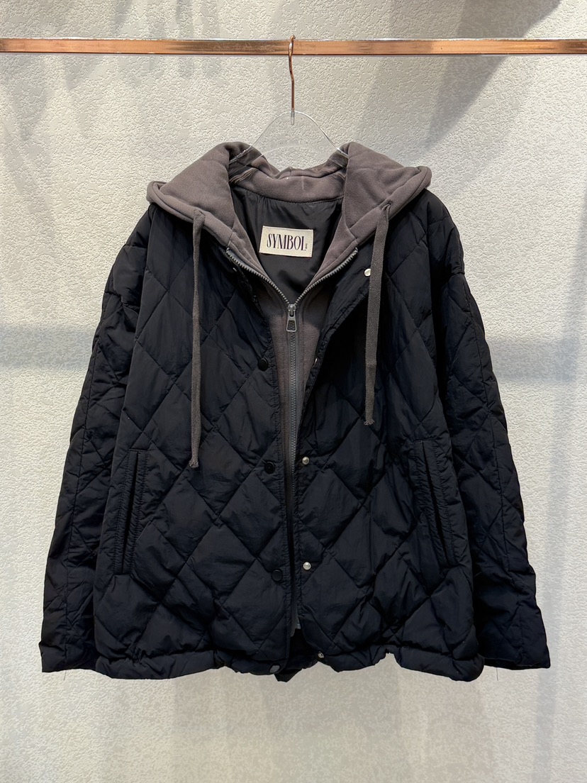 SYMBOL韓國代購㊣女裝新品職業推薦25秋冬人氣真品短款棉服絨SYMBOL短款棉服圖色2