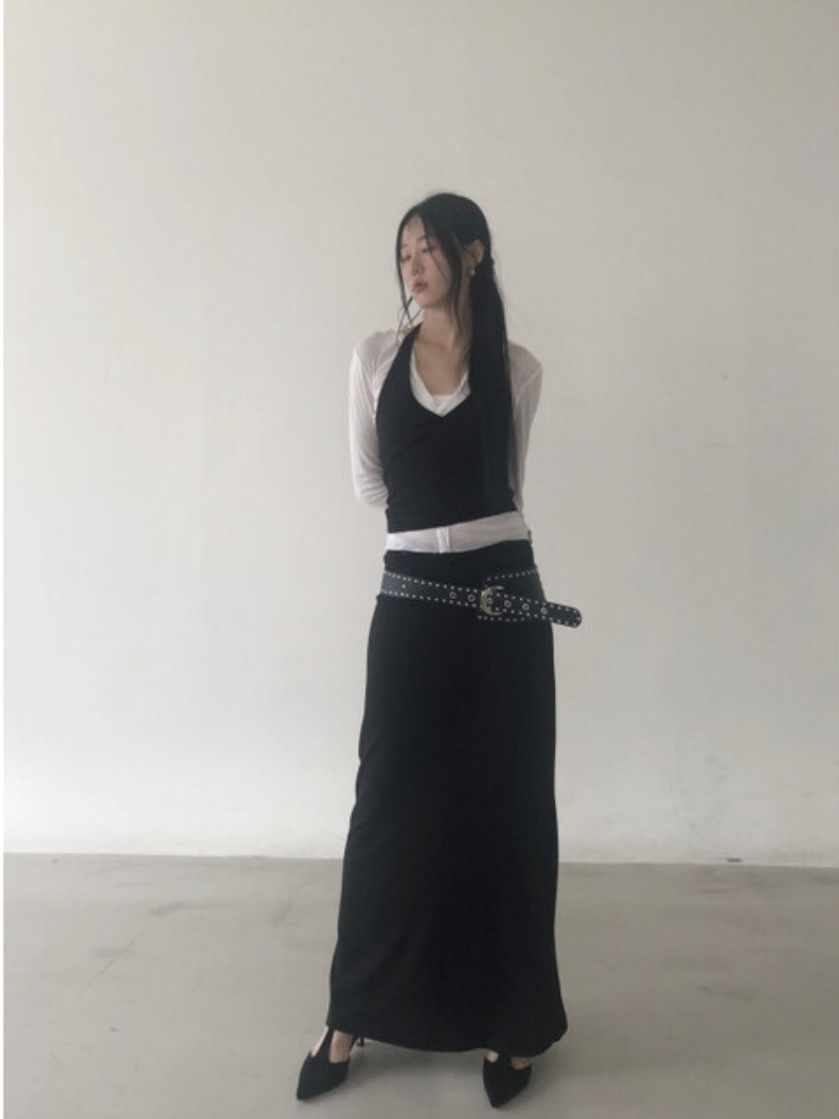 MOMENT韓國直郵㊣女士新款熱賣休閑人氣25秋冬長裙不含腰帶MOMENT/RECOVER長裙