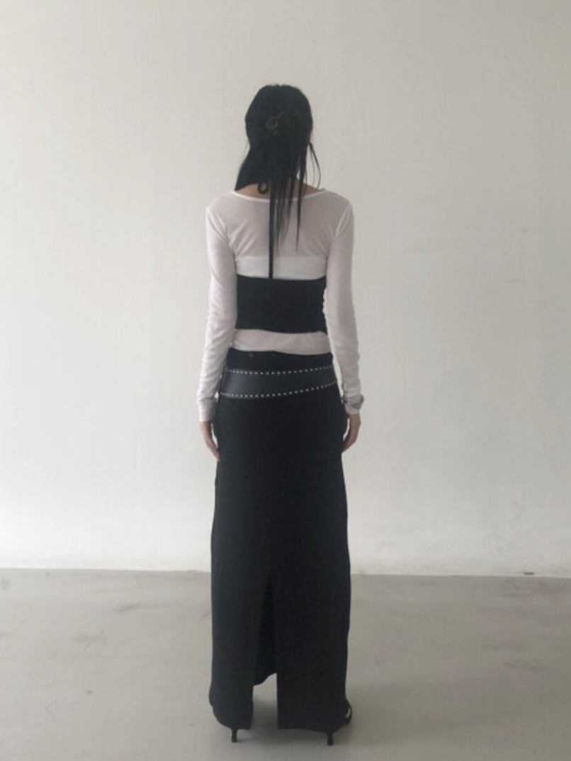 MOMENT韓國直郵㊣女士新款熱賣休閑人氣25秋冬長裙不含腰帶MOMENT/RECOVER長裙