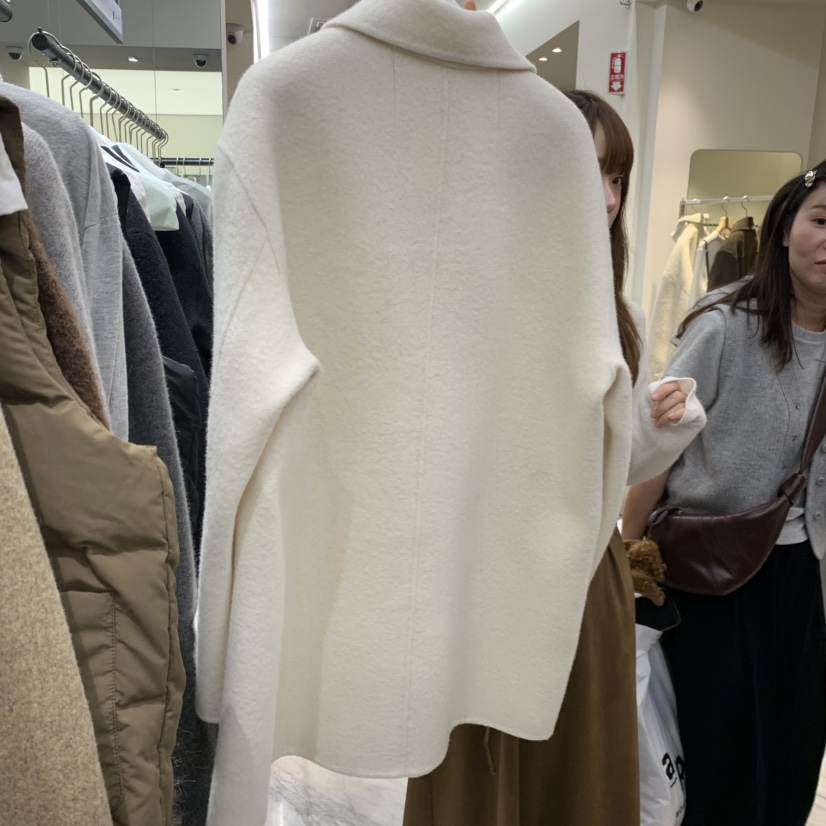 VERVEINE東大門㊣實拍女士新款職業25秋冬中長款大衣手工雙層VERVEINE中長款大衣