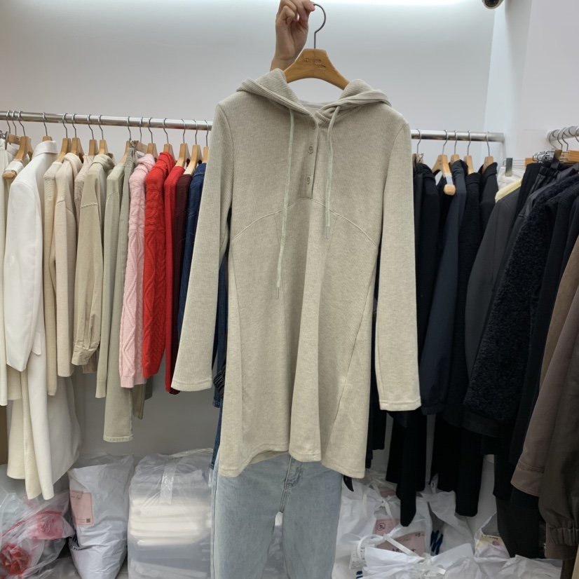 DRESS ROOM韓國代購㊣女士新款人氣時尚休閑連衣裙燈芯絨連帽DRESS ROOM連衣裙圖色2