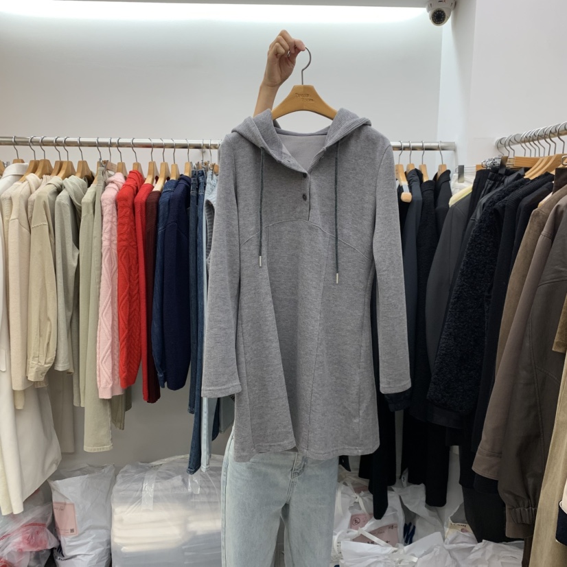 DRESS ROOM韓國代購㊣女士新款人氣時尚休閑連衣裙燈芯絨連帽DRESS ROOM連衣裙圖色3