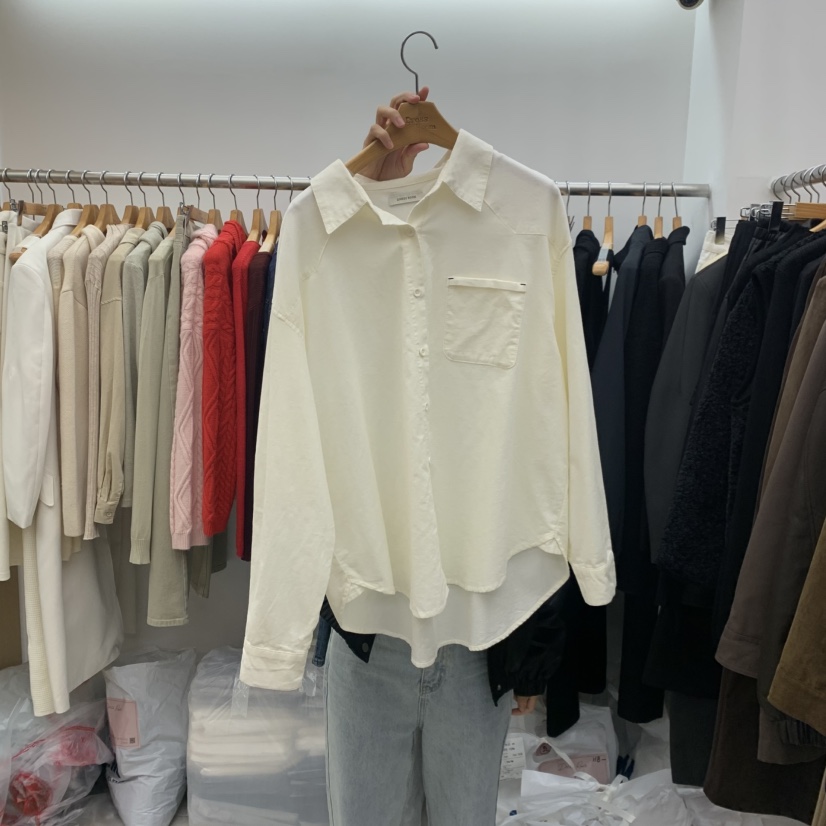 DRESS ROOM東大門㊣代購女裝新款人氣職業襯衫蕾絲衫燈芯絨DRESS ROOM襯衫/蕾絲衫圖色2