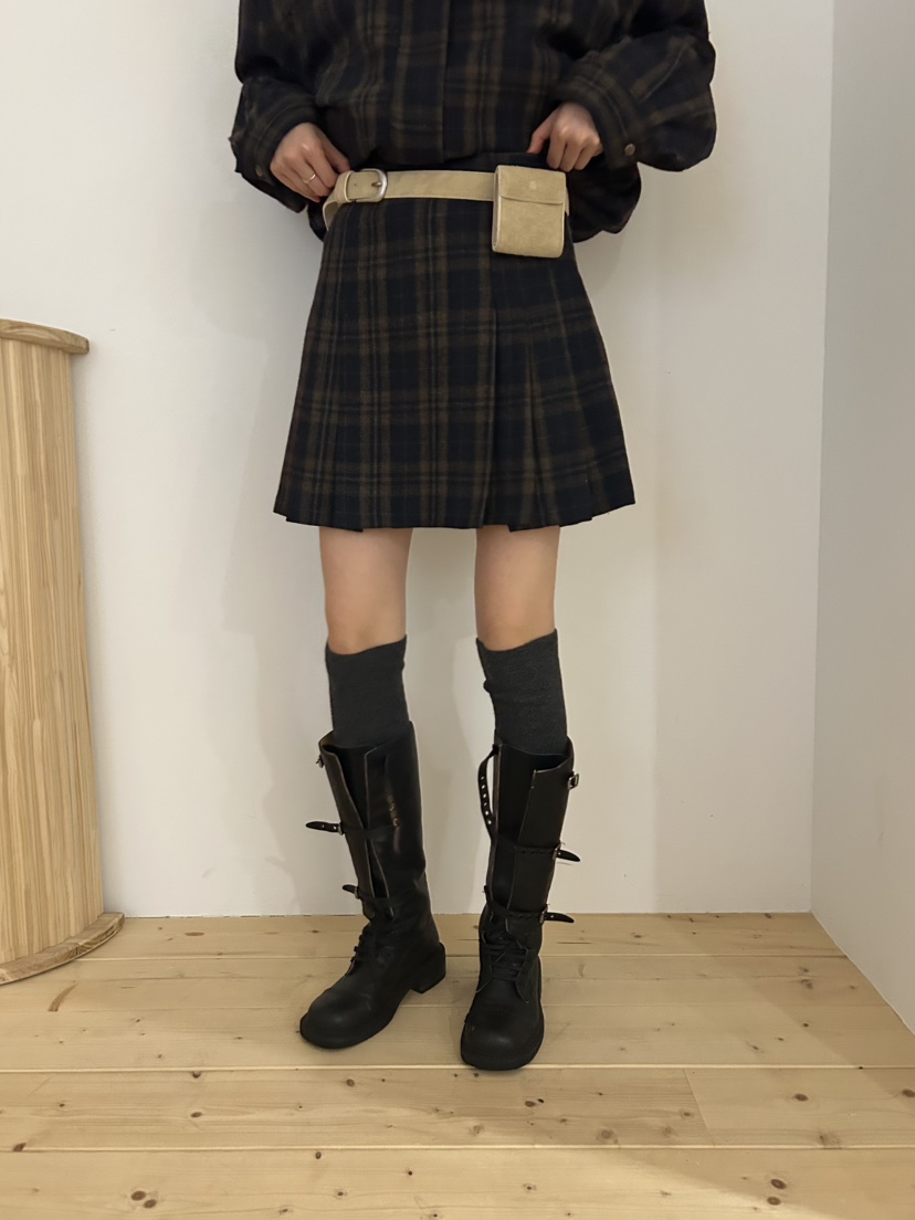 ME MO東大門㊣代購女士新品25秋冬真品休閑推薦熱賣短裙格紋ME MO短裙