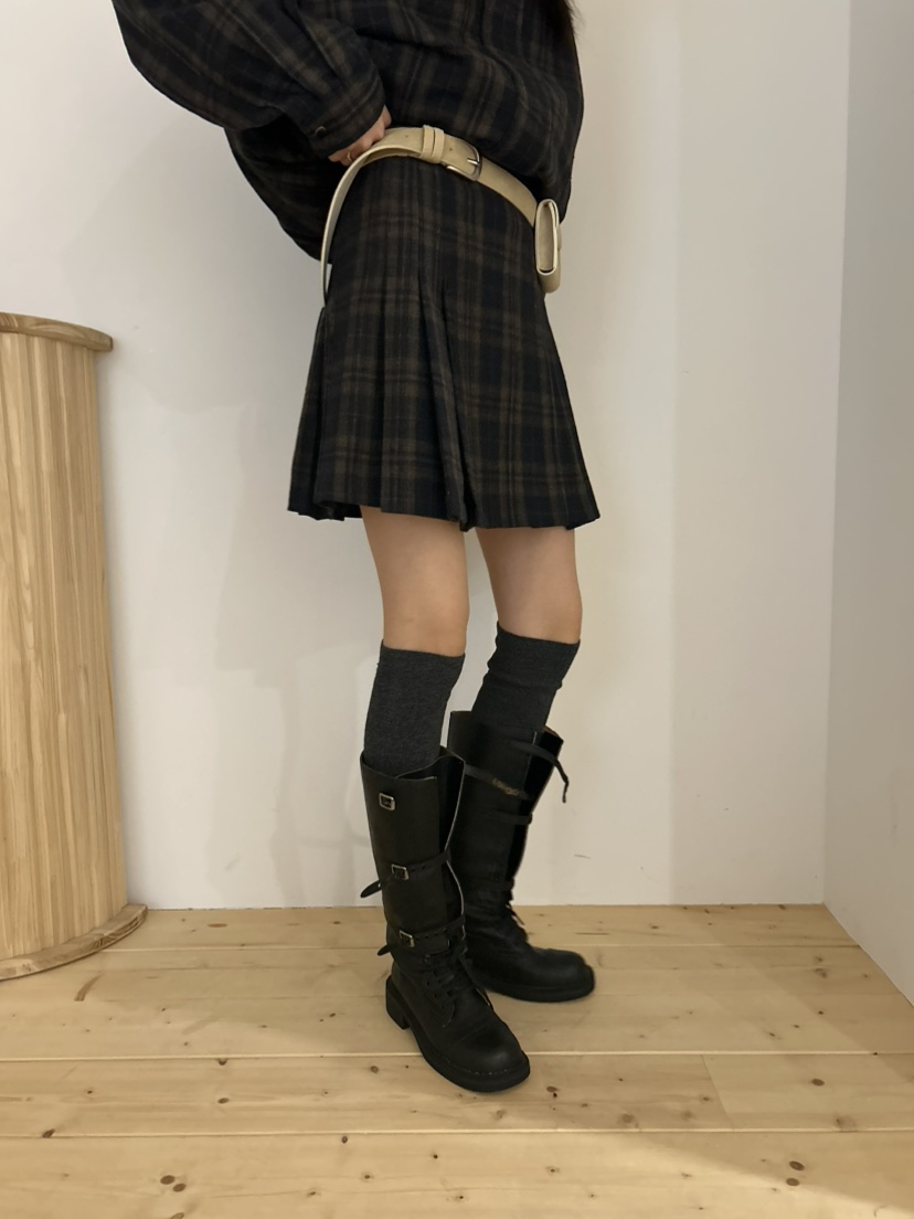 ME MO東大門㊣代購女士新品25秋冬真品休閑推薦熱賣短裙格紋ME MO短裙