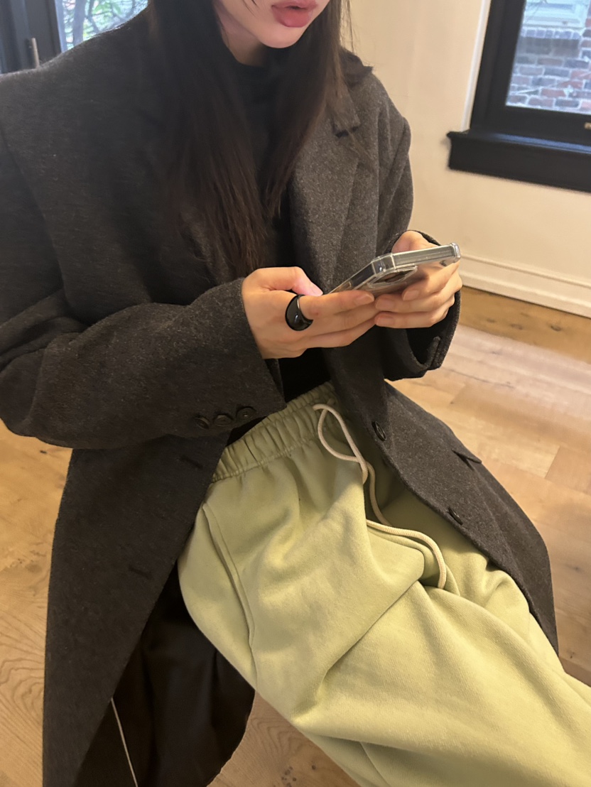 ME MO韓國代購㊣女裝新款熱賣真品推薦時尚中長款大衣羊毛ME MO中長款大衣