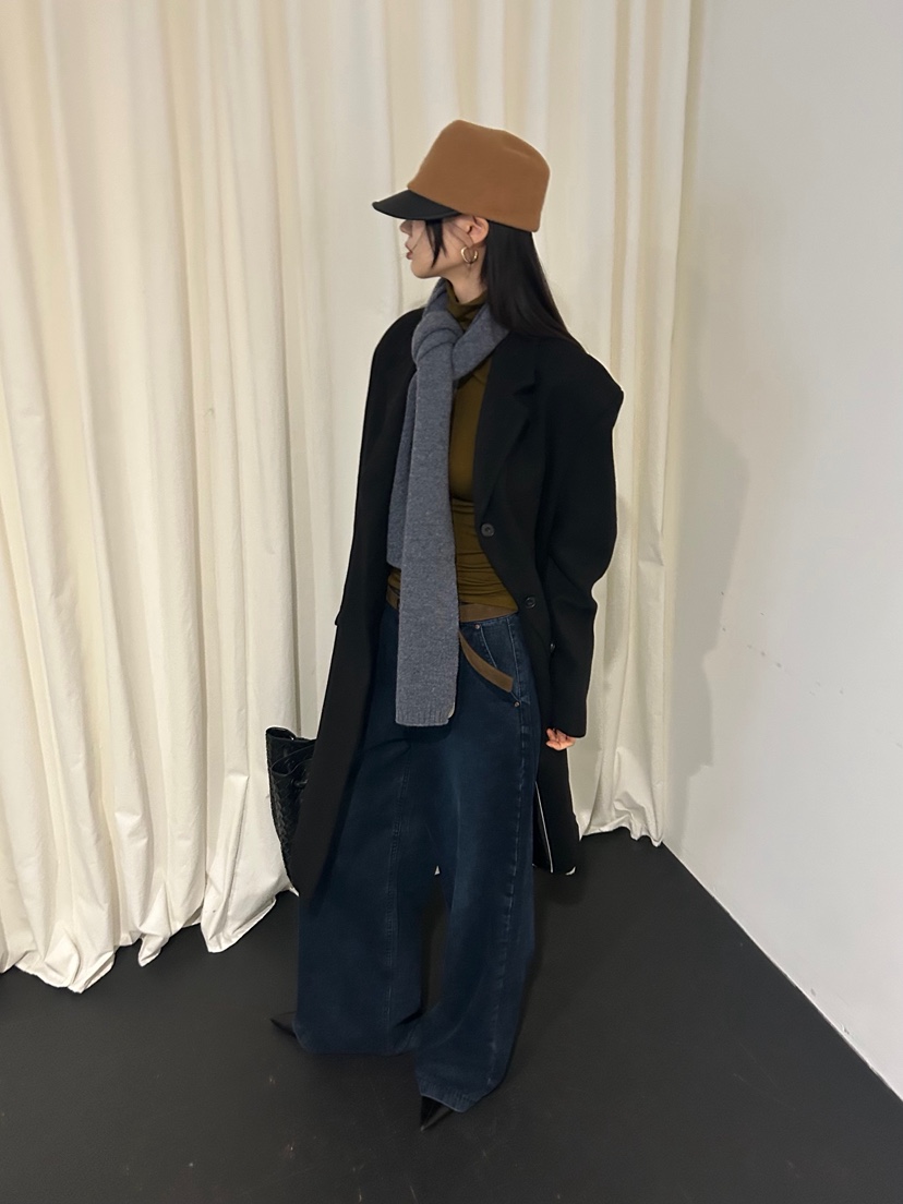 ME MO韓國代購㊣女裝新款熱賣真品推薦時尚中長款大衣羊毛ME MO中長款大衣