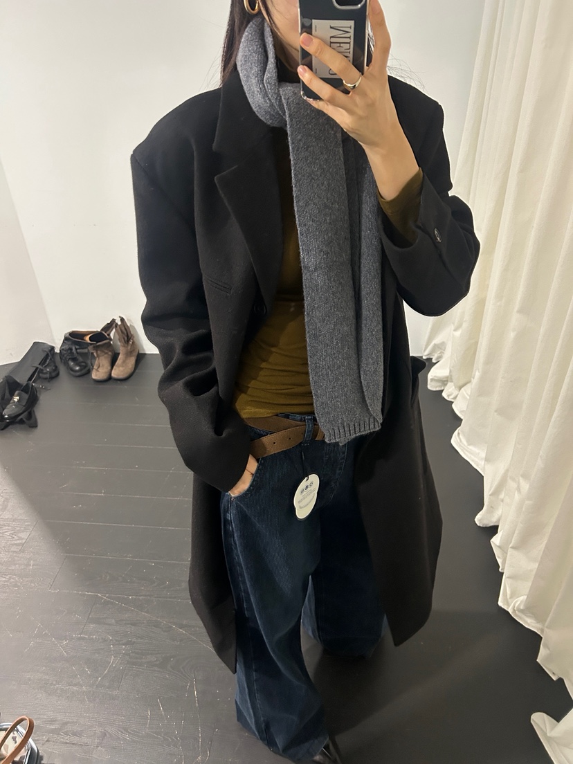 ME MO韓國代購㊣女裝新款熱賣真品推薦時尚中長款大衣羊毛ME MO中長款大衣