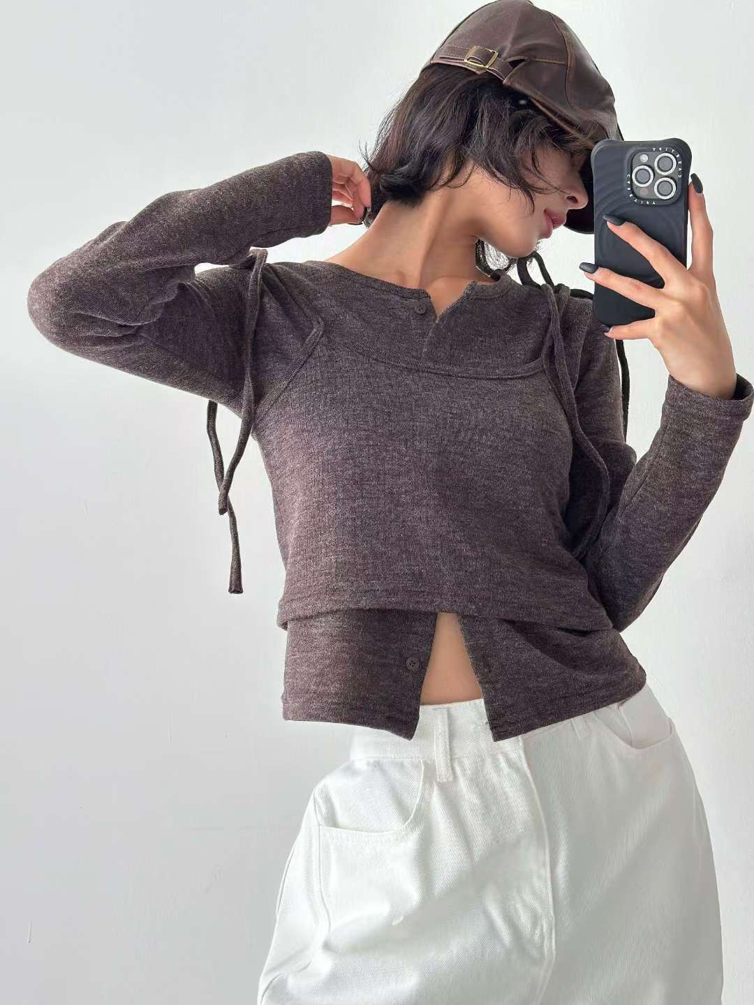 ANNA韓國直郵㊣女士新款時尚熱賣職業人氣25秋冬套裝套裝開衫ANNA套裝